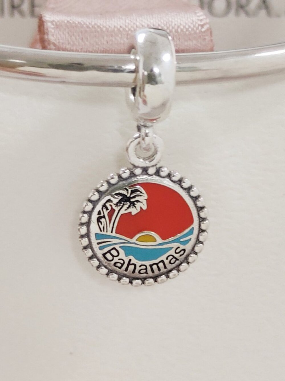 Pandora Bahamas Beach Travel Exclusive Dangle Charm S925 Silver with box